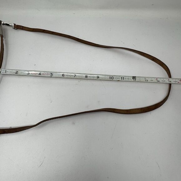 Antonio Melani Brown Croc Embossed Top Handle Structured Purse W/Crossbody Strap - Picture 7 of 13